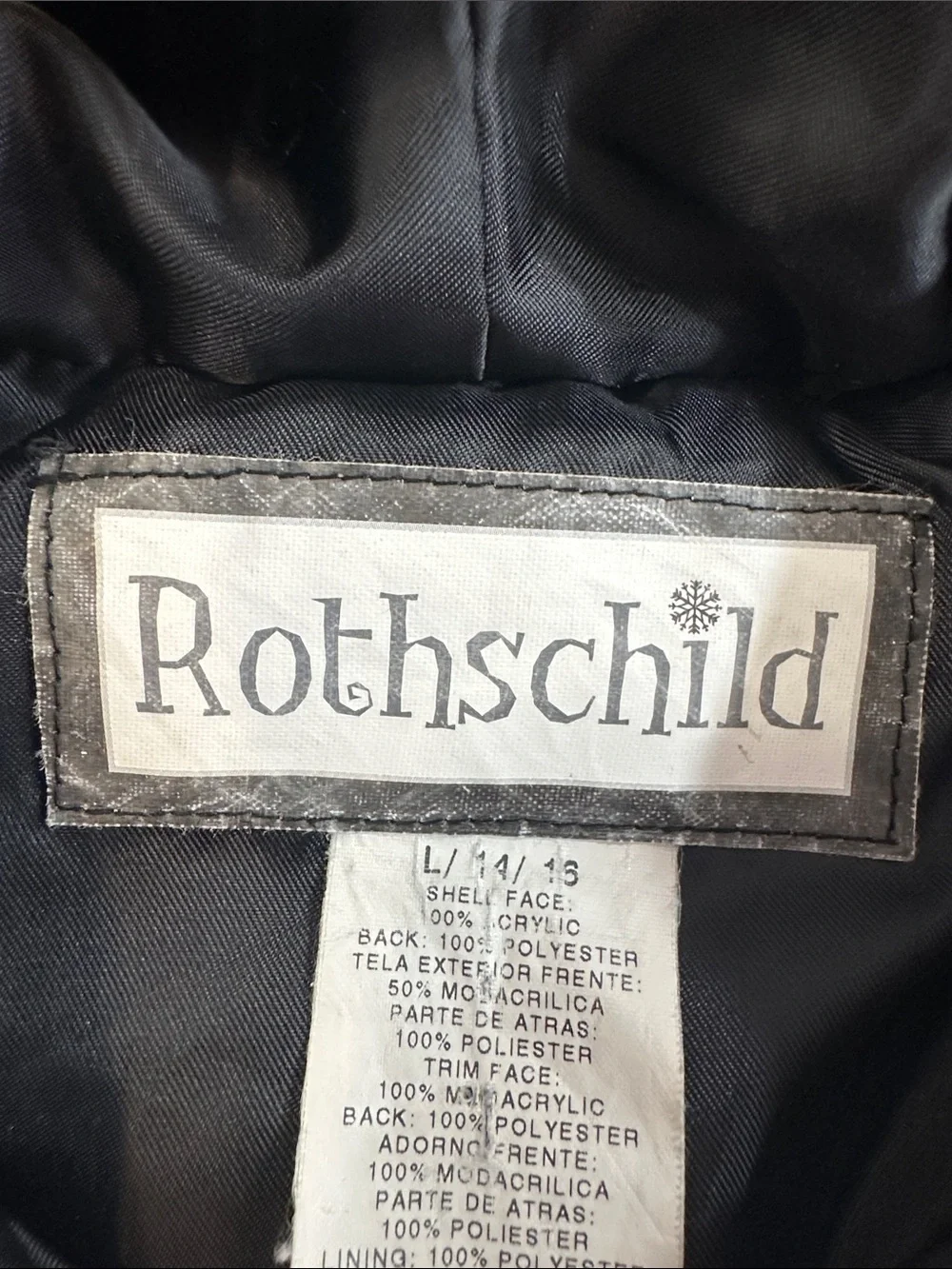Rothschild Faux Fur Hooded Zipper Jacket Teddy Coat 14/16 Small
